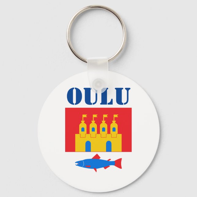 Chaveiro Bandeira de Oulu, Finlândia (Frente)