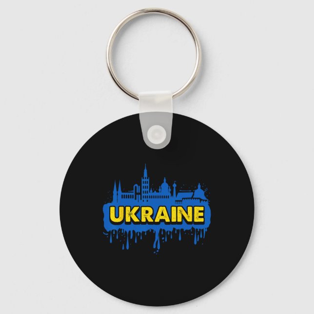 Chaveiro Bandeira de Presente da Ucrânia Ukraini Kiev Ucran (Frente)