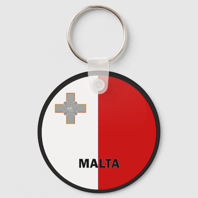 Chaveiro Bandeira de qualidade da rocha de Malta (Frente)