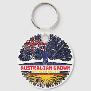 Chaveiro Bandeira de Raízes da Árvore Australiana da espanh
