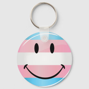 Chaveiro Bandeira de sorriso redonda do Transgender