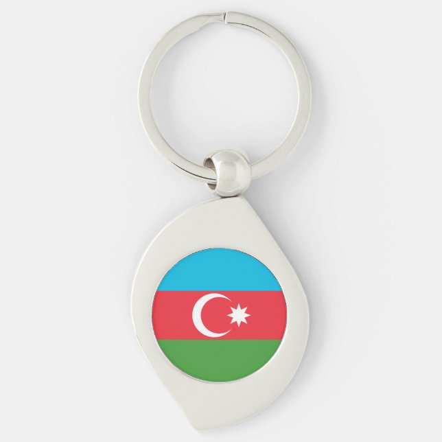 Chaveiro Bandeira do Azerbaijão (Frente)