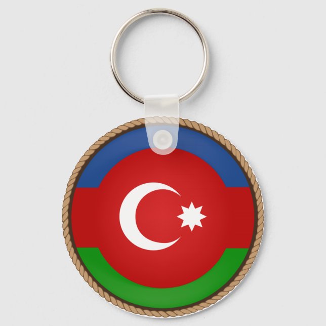 Chaveiro Bandeira do Azerbaijão legal (Frente)