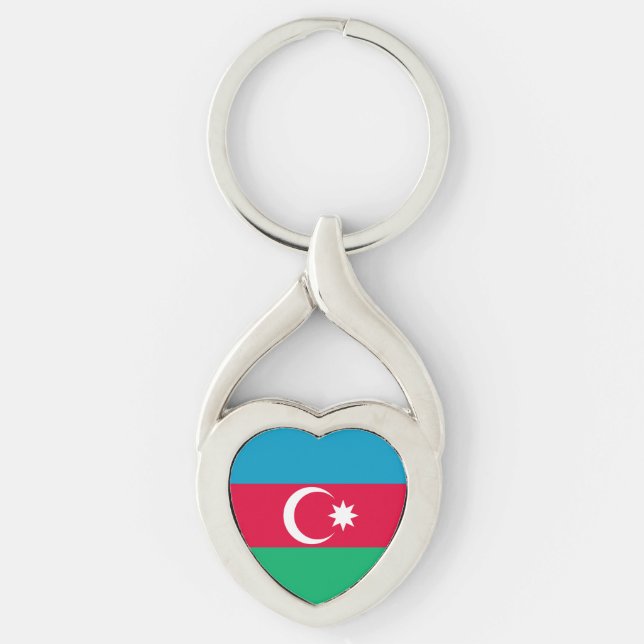 Chaveiro Bandeira do Azerbaijão Patriótico (Frente)