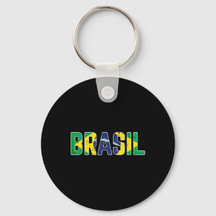 Chaveiro Bandeira do Brasil Fã de Futebol Brasileiro Homens