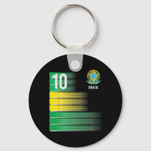 Chaveiro Bandeira do Brasil Número 10 Brasil Futebol Homens