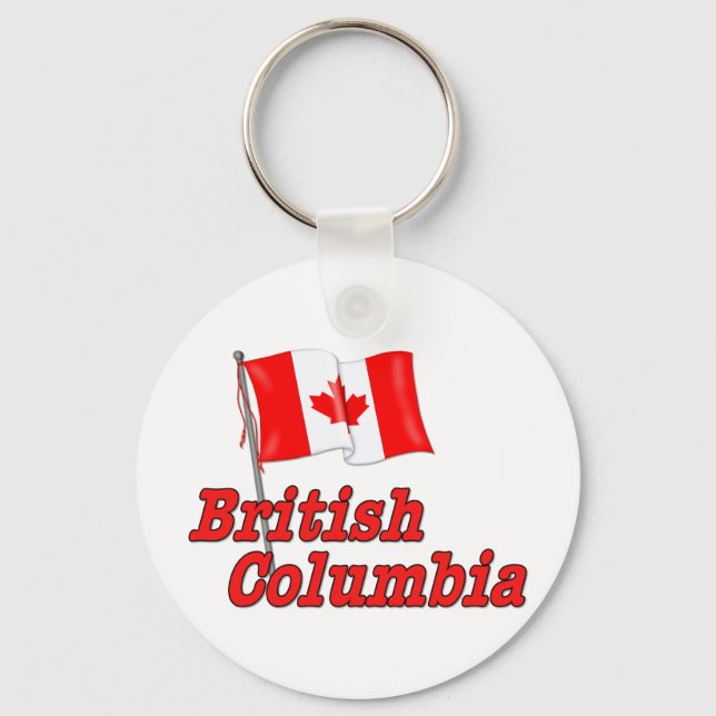 Chaveiro Bandeira do Canadá - Colúmbia Britânica (Frente)