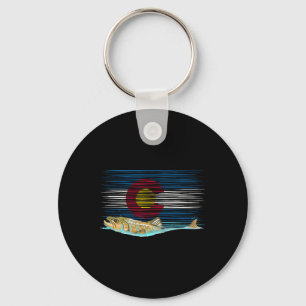 Chaveiro Bandeira do Colorado Truta Marrom Fly Fishing Pesc