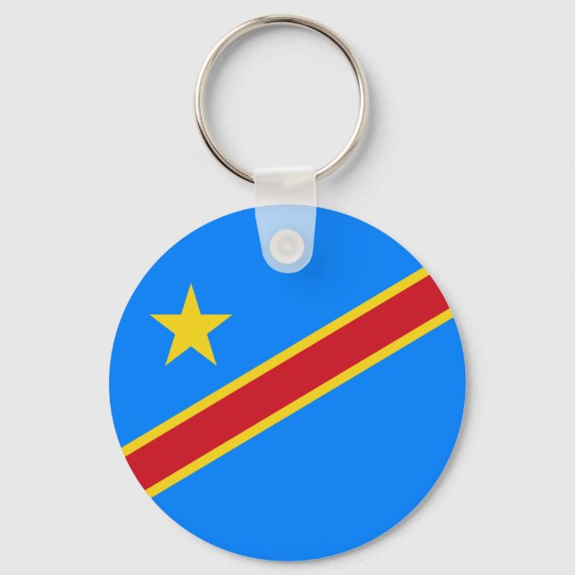 Chaveiro Bandeira do Congo Quinxassa (Frente)