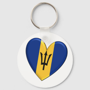 Chaveiro Bandeira do coração de Barbados