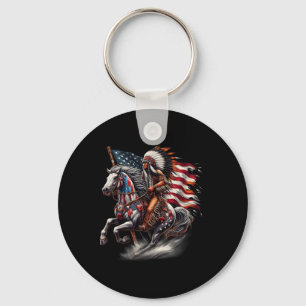 Chaveiro Bandeira do Dia Americano Indiano do Cavalo Andand