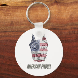 Chaveiro Bandeira do Dog Vintage em Pitbull Americano Terri
