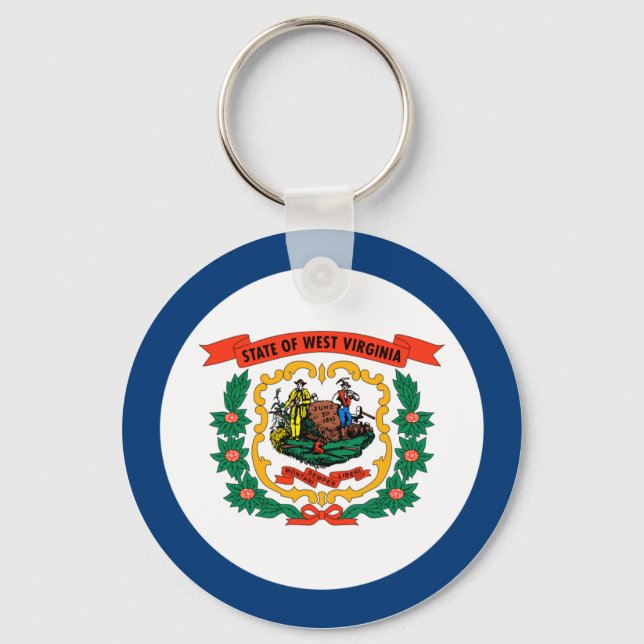 Chaveiro Bandeira do Estado da Virgínia Ocidental (Frente)