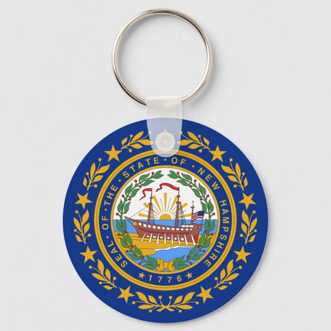 Chaveiro Bandeira do Estado de New Hampshire (Frente)