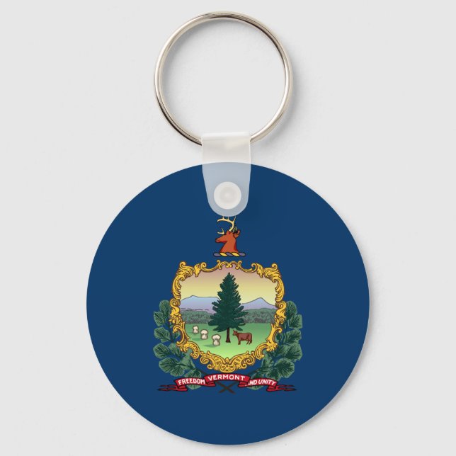 Chaveiro Bandeira do Estado de Vermont (Frente)