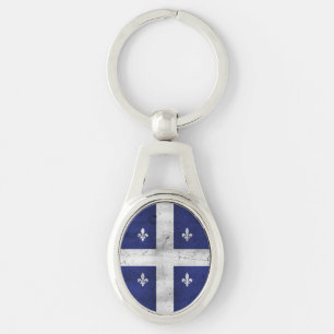 Chaveiro Bandeira do estilo Quebec grunge erodido