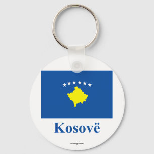 Chaveiro Bandeira do Kosovo com nome em albanês