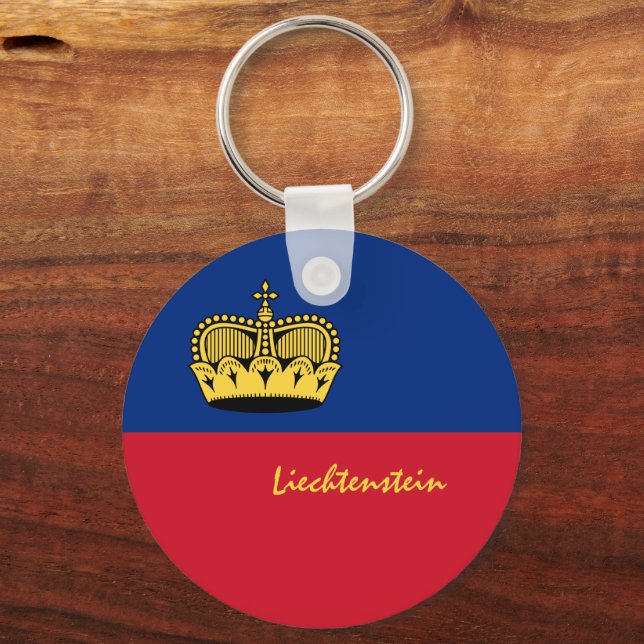 Chaveiro Bandeira do Liechtenstein, viagem, férias e esport (Frente)