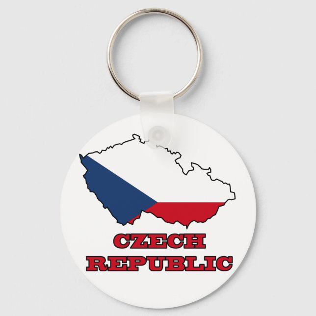 Chaveiro Bandeira do mapa da República Checa (Frente)