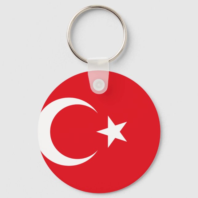 Chaveiro Bandeira do Mundo Nacional da Turquia (Frente)