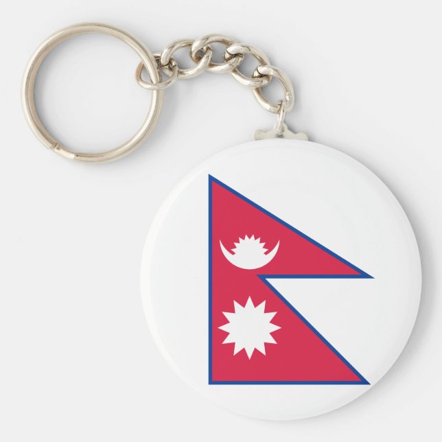 Chaveiro Bandeira do Nepal (Nepalês) (Frente)