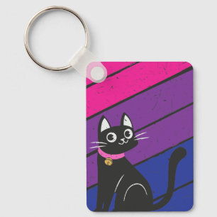 Chaveiro Bandeira do Orgulho Bissexual e Gato Bissexual