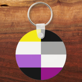 Chaveiro Bandeira do Orgulho Dual Assexual Não Binário