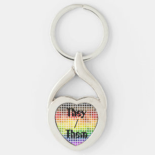 Chaveiro Bandeira do Orgulho Gay Colorida Xadrez Boho Excên