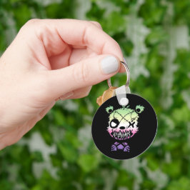 Chaveiro Bandeira do Orgulho Goth Genderfae Urso Colorido