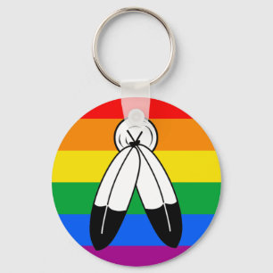 Chaveiro Bandeira do Orgulho LGBTQ+ com Duas Espíritos