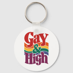 Chaveiro Bandeira do Orgulho LGBTQ Retro Gay e Alto