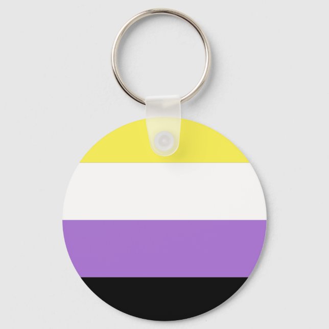 Chaveiro Bandeira do Orgulho Não Binário (Frente)