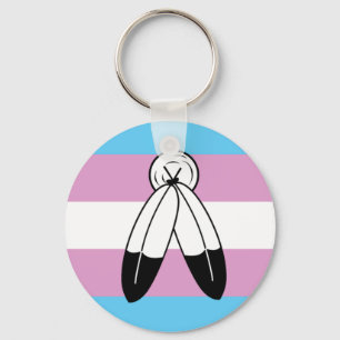Chaveiro Bandeira do Orgulho Trans de Duas Espíritos
