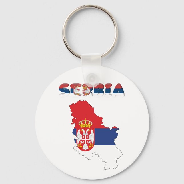 Chaveiro Bandeira do país sérvio (Frente)