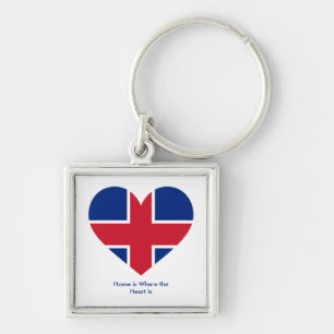 Chaveiro Bandeira do Reino Unido Coração - Presente de Amor