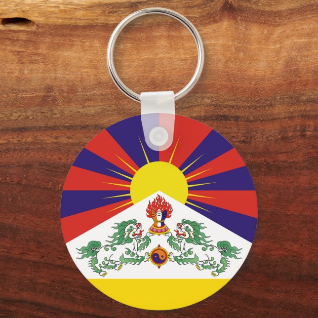 Chaveiro Bandeira do Tibete e da Neve - Himalaia (Frente)