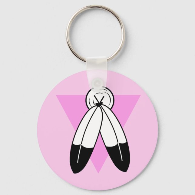 Chaveiro Bandeira do Triângulo Rosa Two-Spirit (Frente)