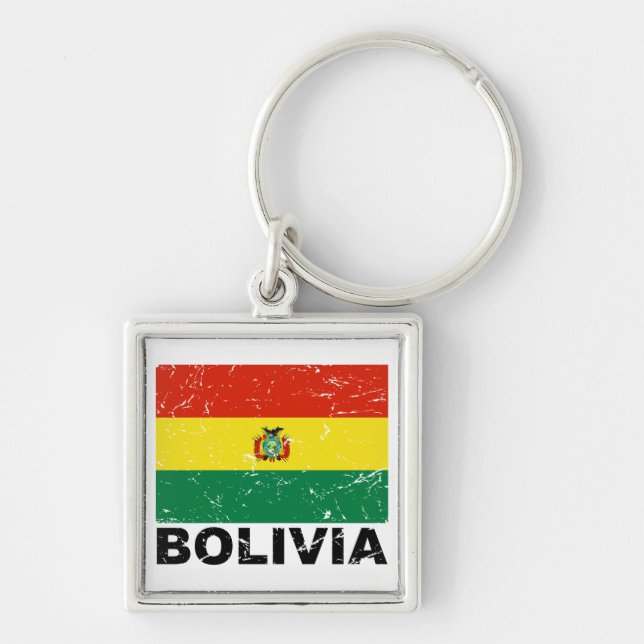 Chaveiro Bandeira do vintage de Bolívia (Frente)
