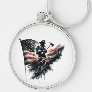 Chaveiro Bandeira dos Estados Unidos. Bombeiro