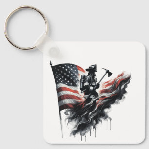 Chaveiro Bandeira dos Estados Unidos. Bombeiro