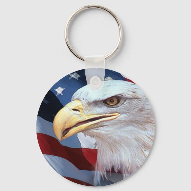 Chaveiro Bandeira dos Estados Unidos e águia careca (Frente)