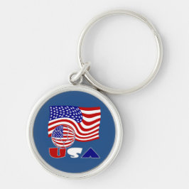 Chaveiro Bandeira dos Estados Unidos EUA Bola de Futebol Az