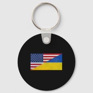 Chaveiro Bandeira dos EUA e Bandeira Ucraniana - Parceria e