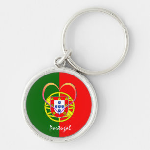 Chaveiro Bandeira e coração portugueses - Portugal/adepto