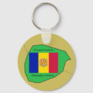 Chaveiro Bandeira e mapa de Andorra