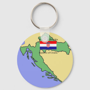 Chaveiro Bandeira e mapa de Croatia