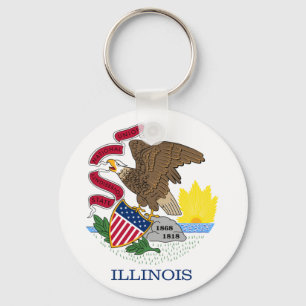 Chaveiro Bandeira e selo de Illinois