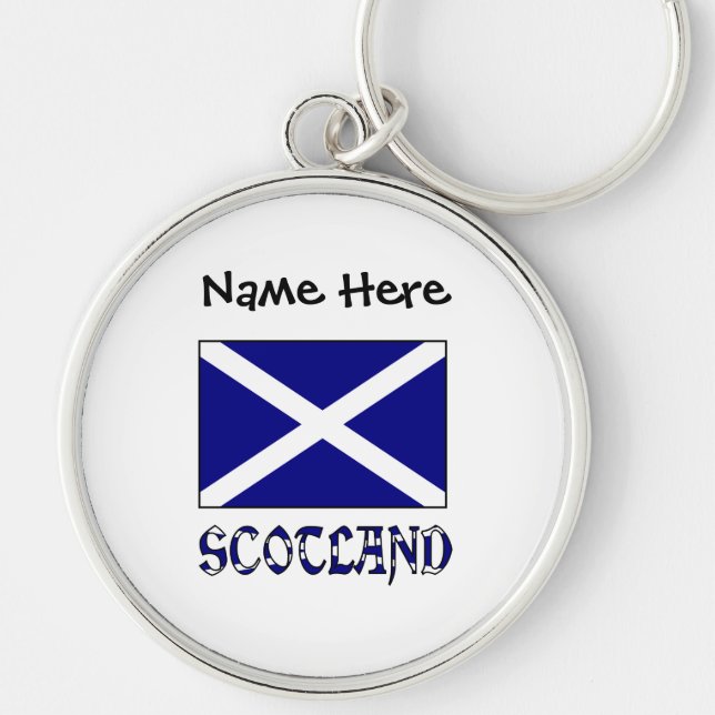 Chaveiro Bandeira Escocesa Escócia Preta Personalização  (Frente)