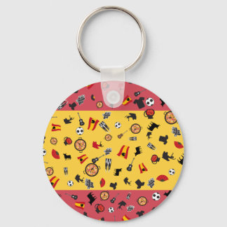 Chaveiro Bandeira espanhola com artigos famosos de Espanha