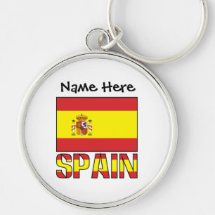 Chaveiro Bandeira Espanhola Espanha Personalização Preta